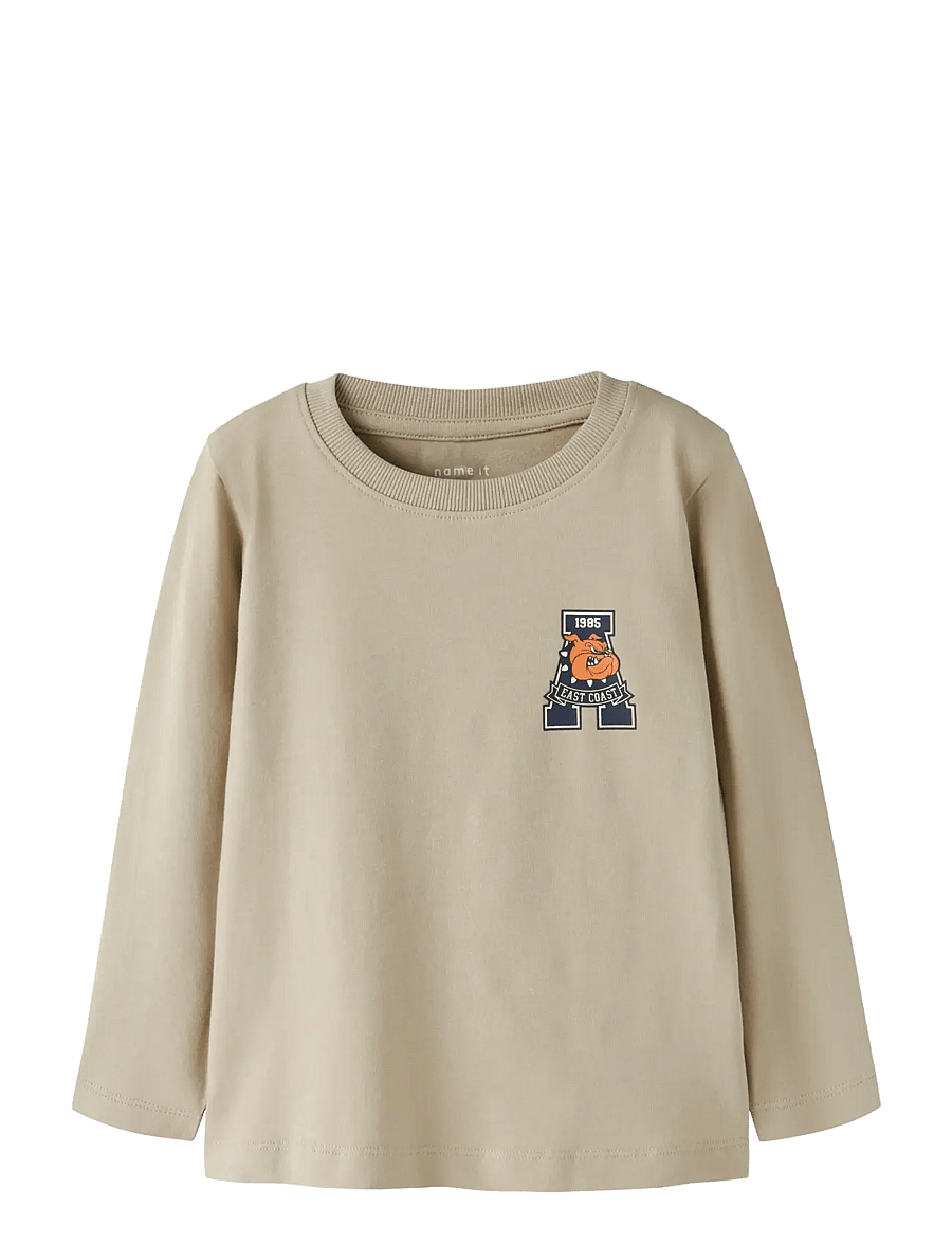 name it - NMMLAMONT LS TOP BOX - langärmelig - island fossil - 2