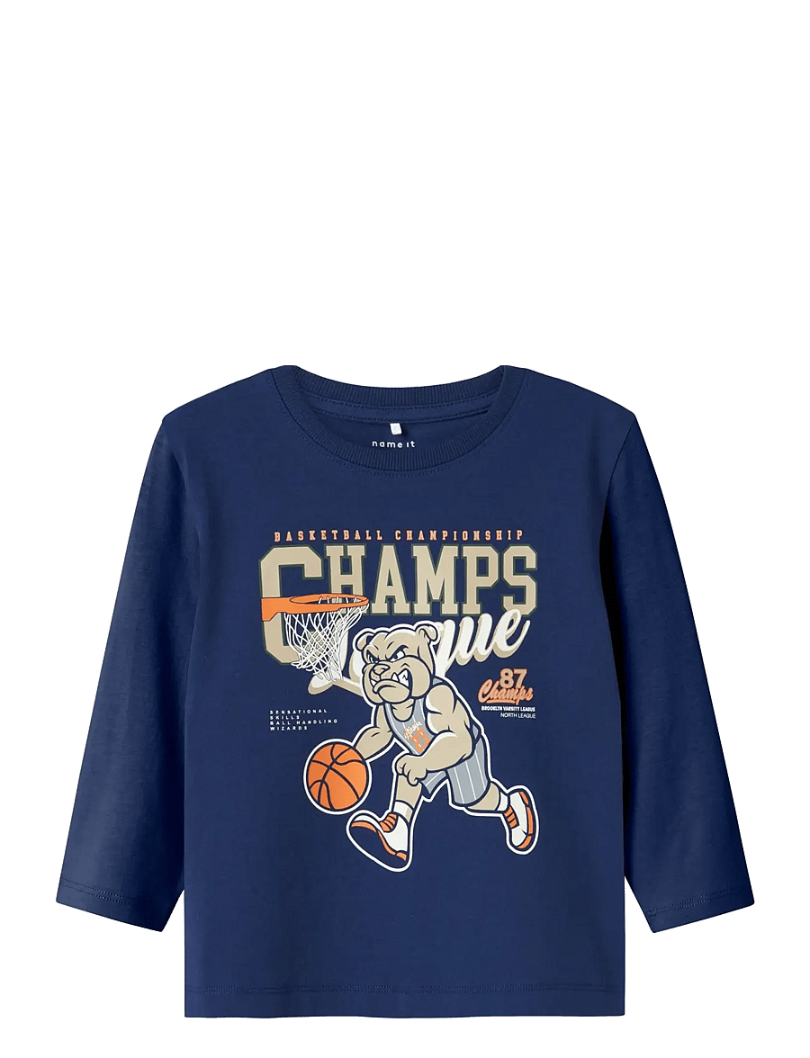 name it - NMMLINCOM LS NREG TOP BOX - långärmade t-shirts - blueprint - 1