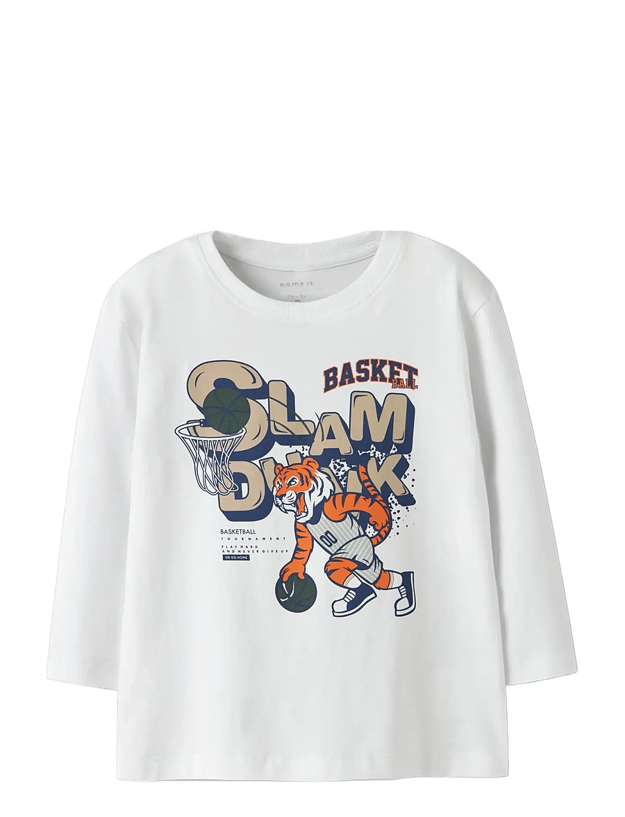 name it - NMMLINCOM LS NREG TOP BOX - langærmede t-shirts - bright white - 0