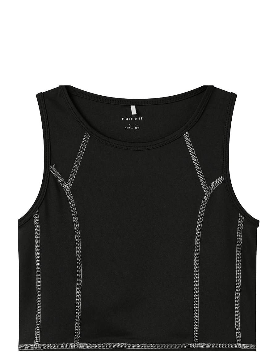 name it - NKFLENETTE SLIM SL SH TOP - linnen - black - 1