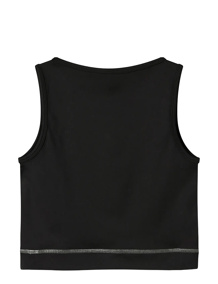 name it - NKFLENETTE SLIM SL SH TOP - linnen - black - 2