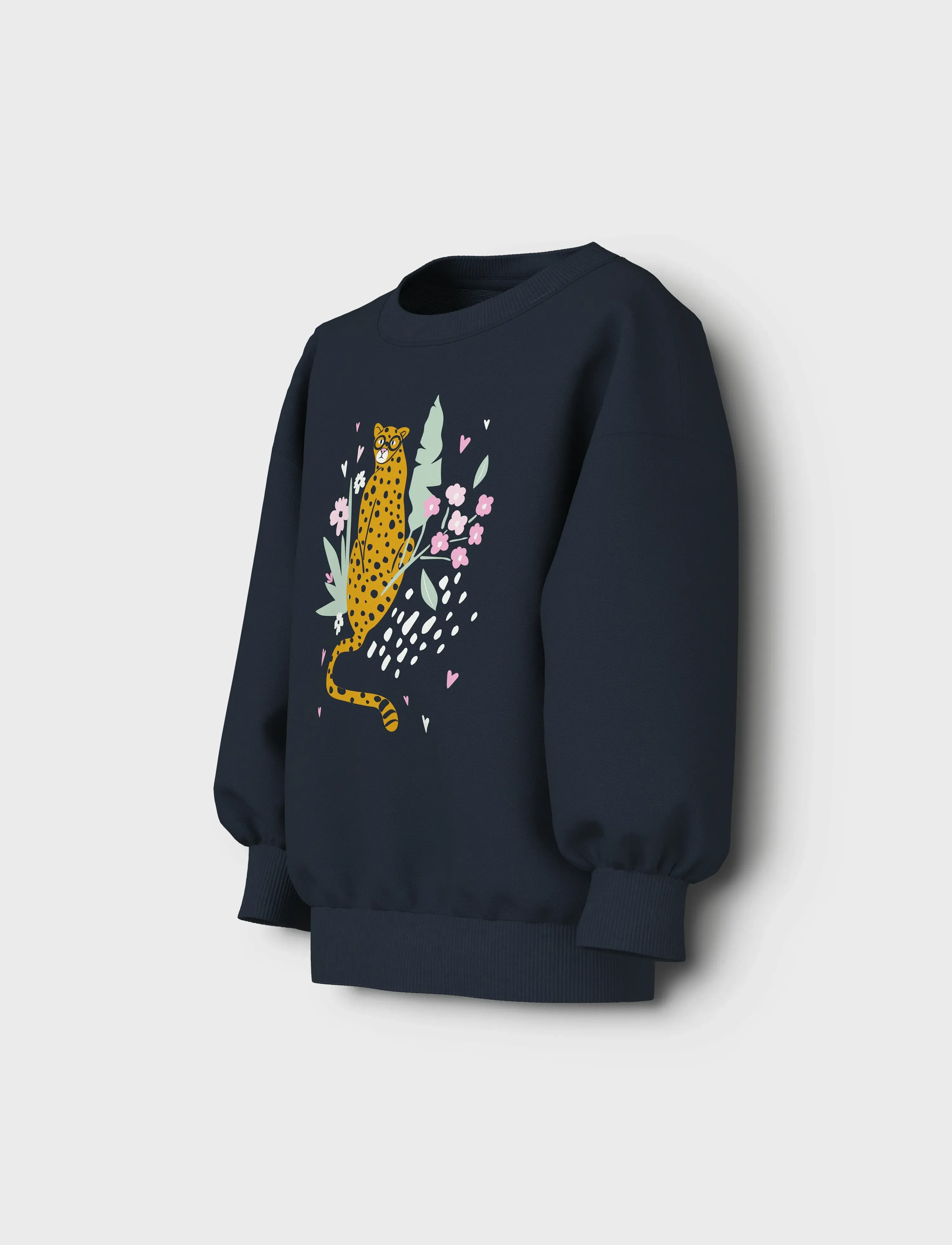 name it Nmfvalona Ls Long Rlx Sweat Unb, Børn, Langærmet Afslappet Pasform Sweatshirt, Navy, Str: 92