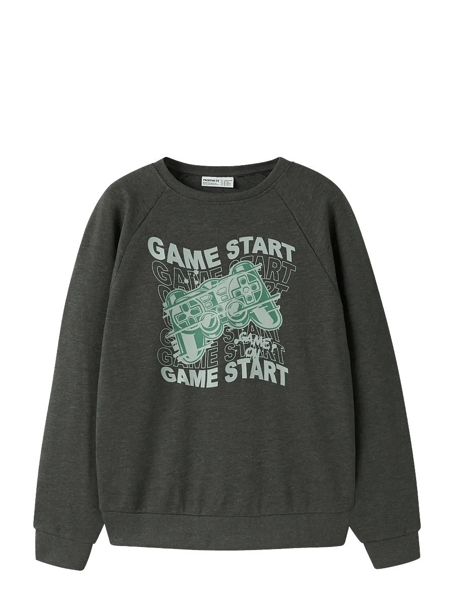 name it - NKMVION LS NREG SWEAT UNB - sweatshirts - peat - 0