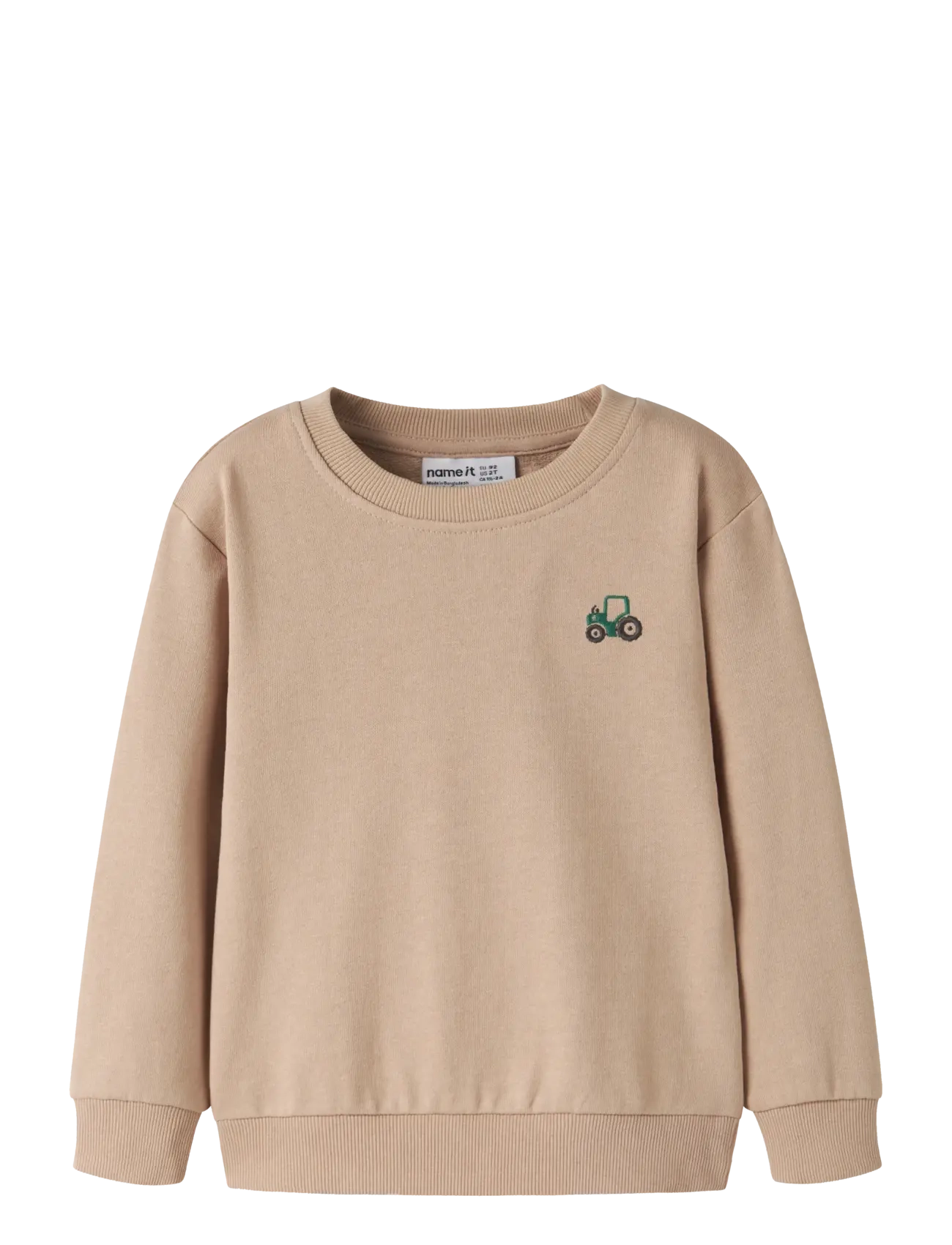 name it Nmmvallen Ls Nreg Sweat Unb, Børn, Traktor Sweatshirt, Brun, Str: 116
