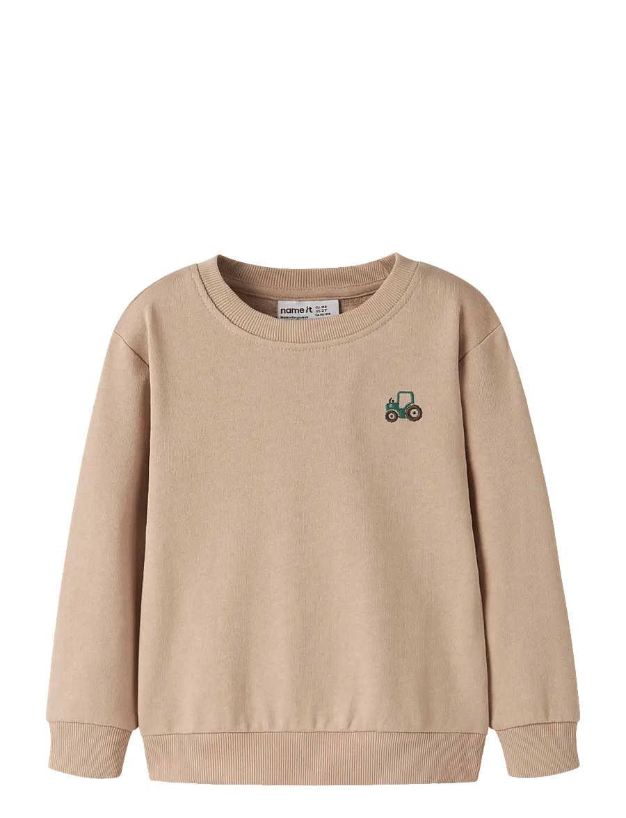 name it - NMMVALLEN LS NREG SWEAT UNB - sweatshirts - sesame - 0