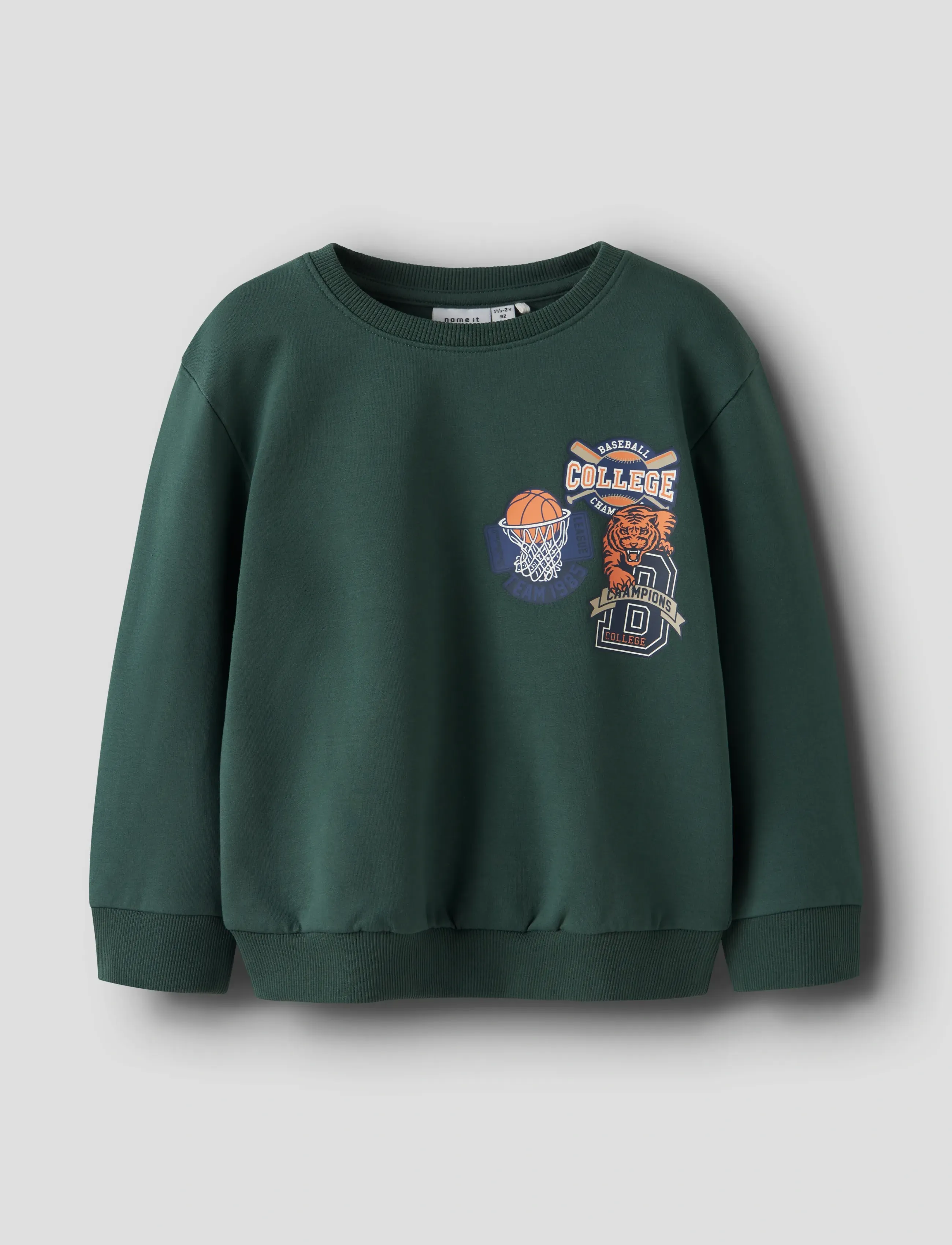 name it NMMLELAND LS NREG SWEAT BOX BRU - Sweats et sweats à capuche - GARDEN TOPIARY / green