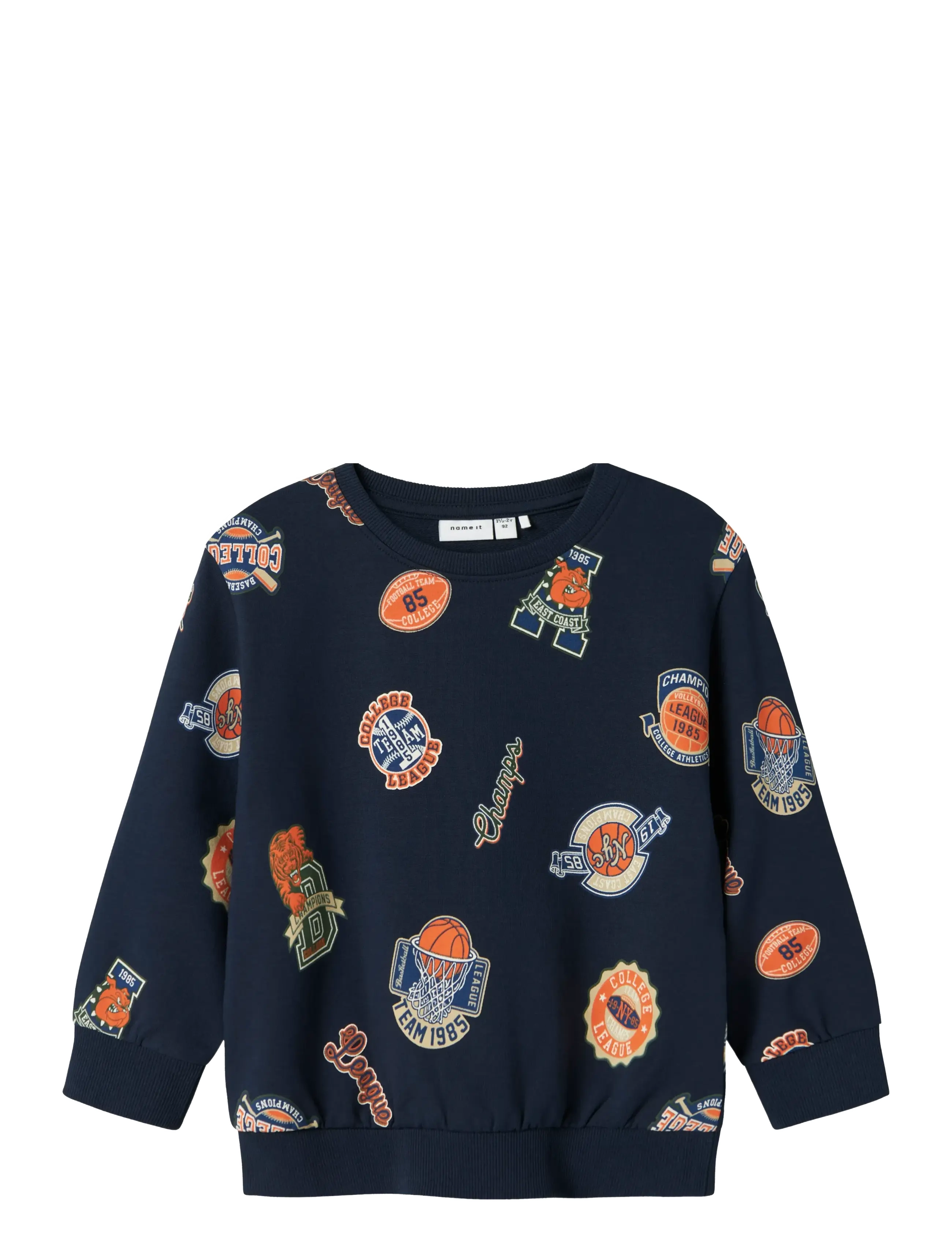 name it NMMLELAND LS NREG SWEAT BOX BRU - Tøj - NAVY BLAZER / navy