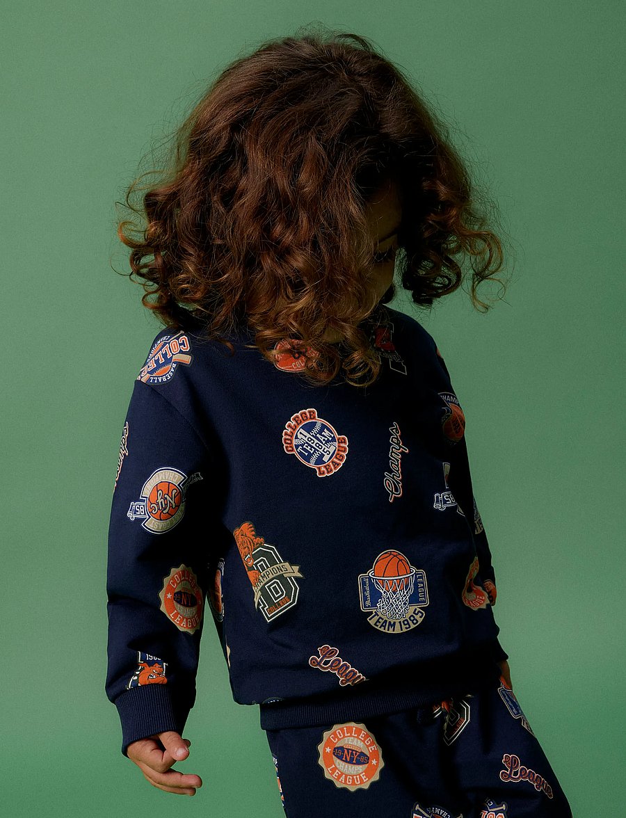 name it - NMMLELAND LS NREG SWEAT BOX BRU - sweatshirts - navy blazer - 0