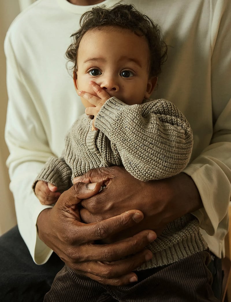 name it - NBMNORMAN LS KNIT CARD - koftor - island fossil - 0