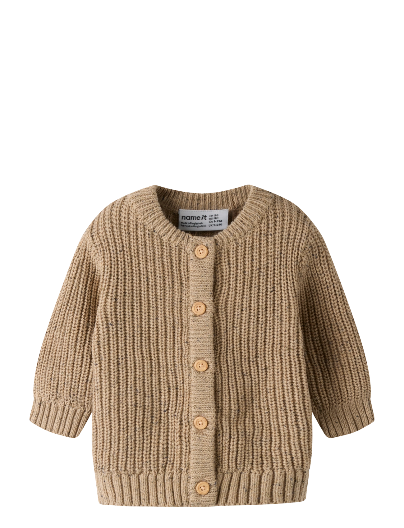 name it NBMNORMAN LS KNIT CARD - Oberteile - SESAME / beige