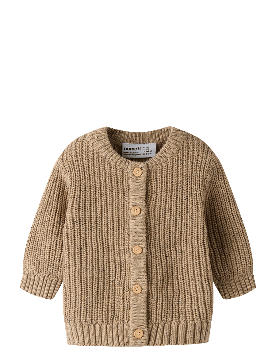 name it - NBMNORMAN LS KNIT CARD - cardigans - sesame - 0