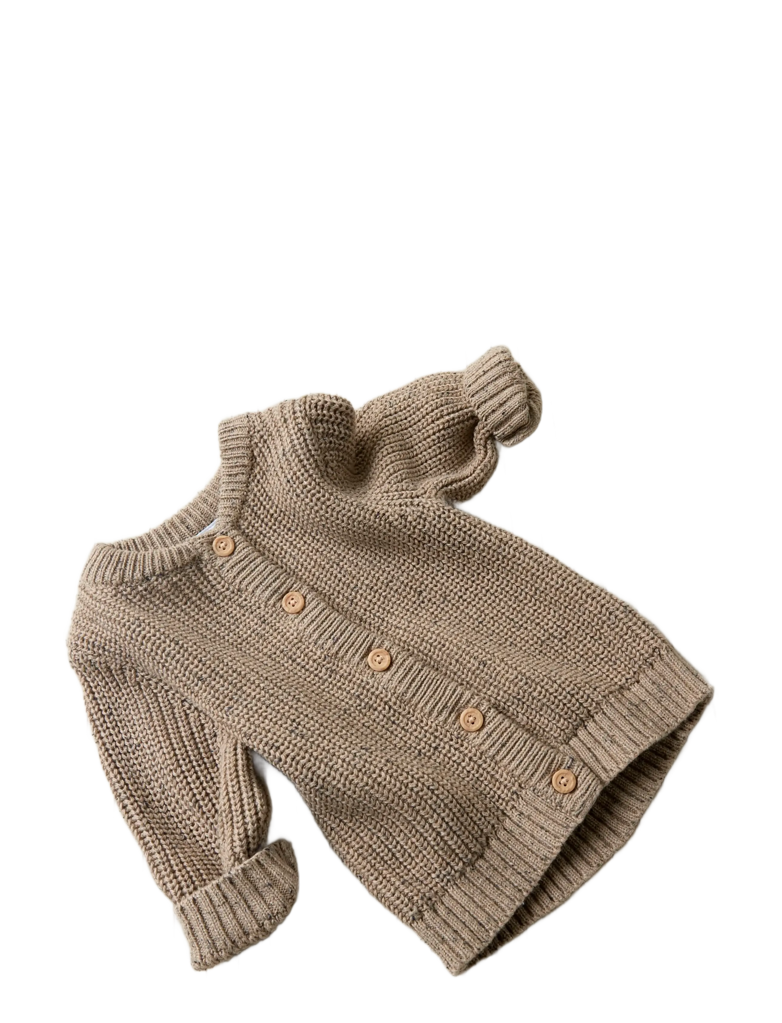 name it - NBMNORMAN LS KNIT CARD - cardigans - sesame - 1