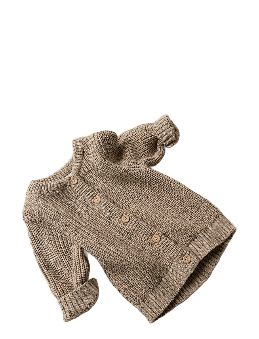 name it - NBMNORMAN LS KNIT CARD - cardigans - sesame - 1