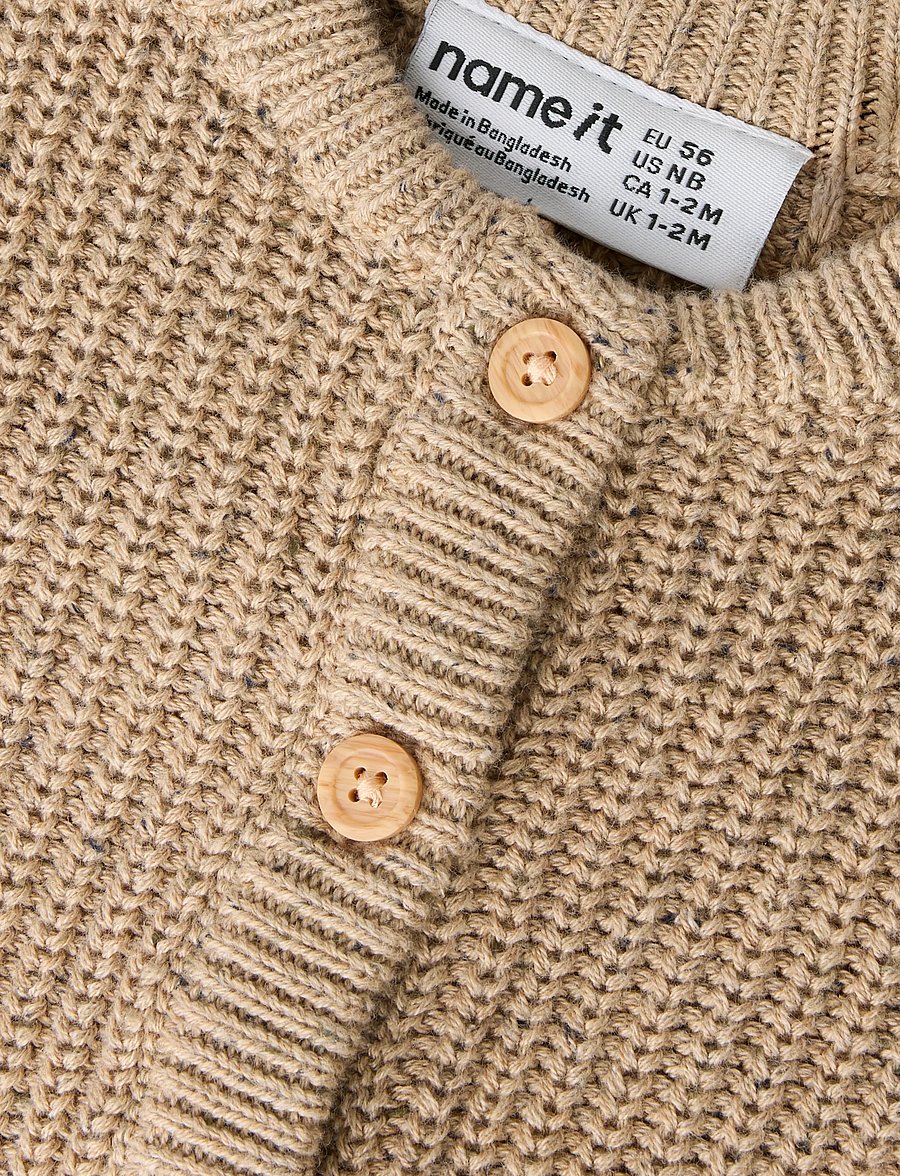 name it - NBMNORMAN LS KNIT CARD - cardigans - sesame - 2