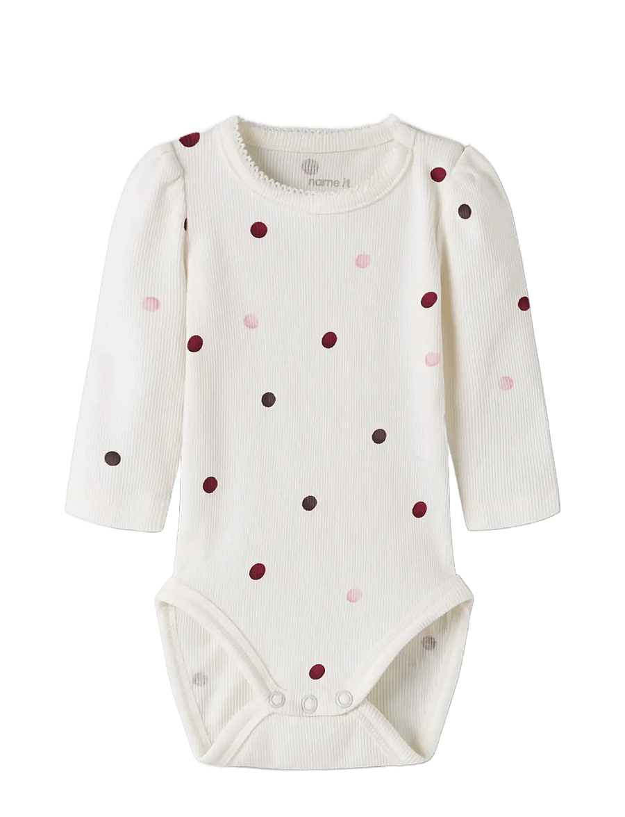 name it - NBFNUTTI LS BODY NOOS - body z długimi rękawami - antique white - 2