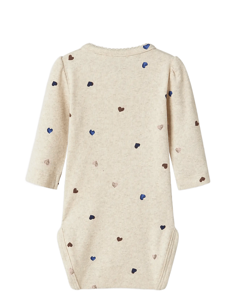 name it - NBFNUTTI LS BODY NOOS - langærmede bodyer - peyote melange - 1