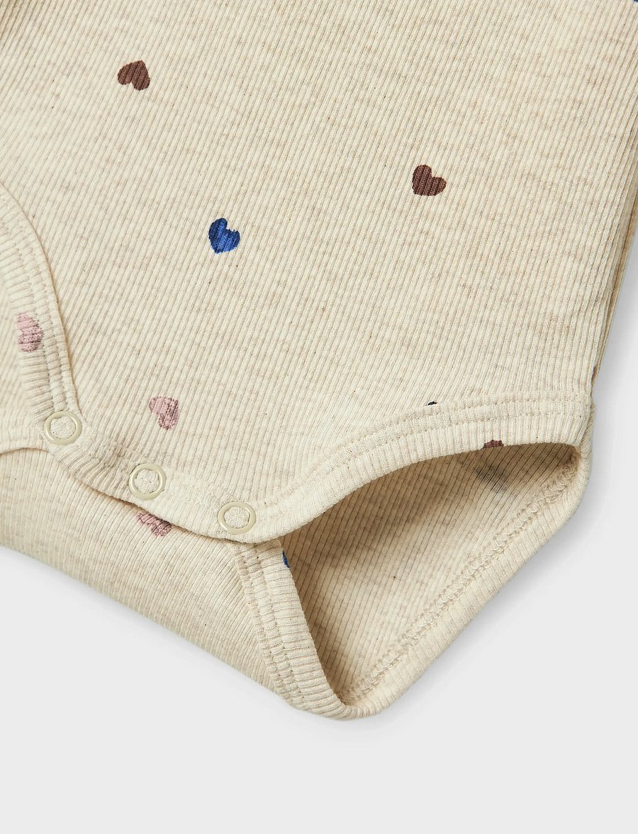 name it - NBFNUTTI LS BODY NOOS - långärmade bodies - peyote melange - 2