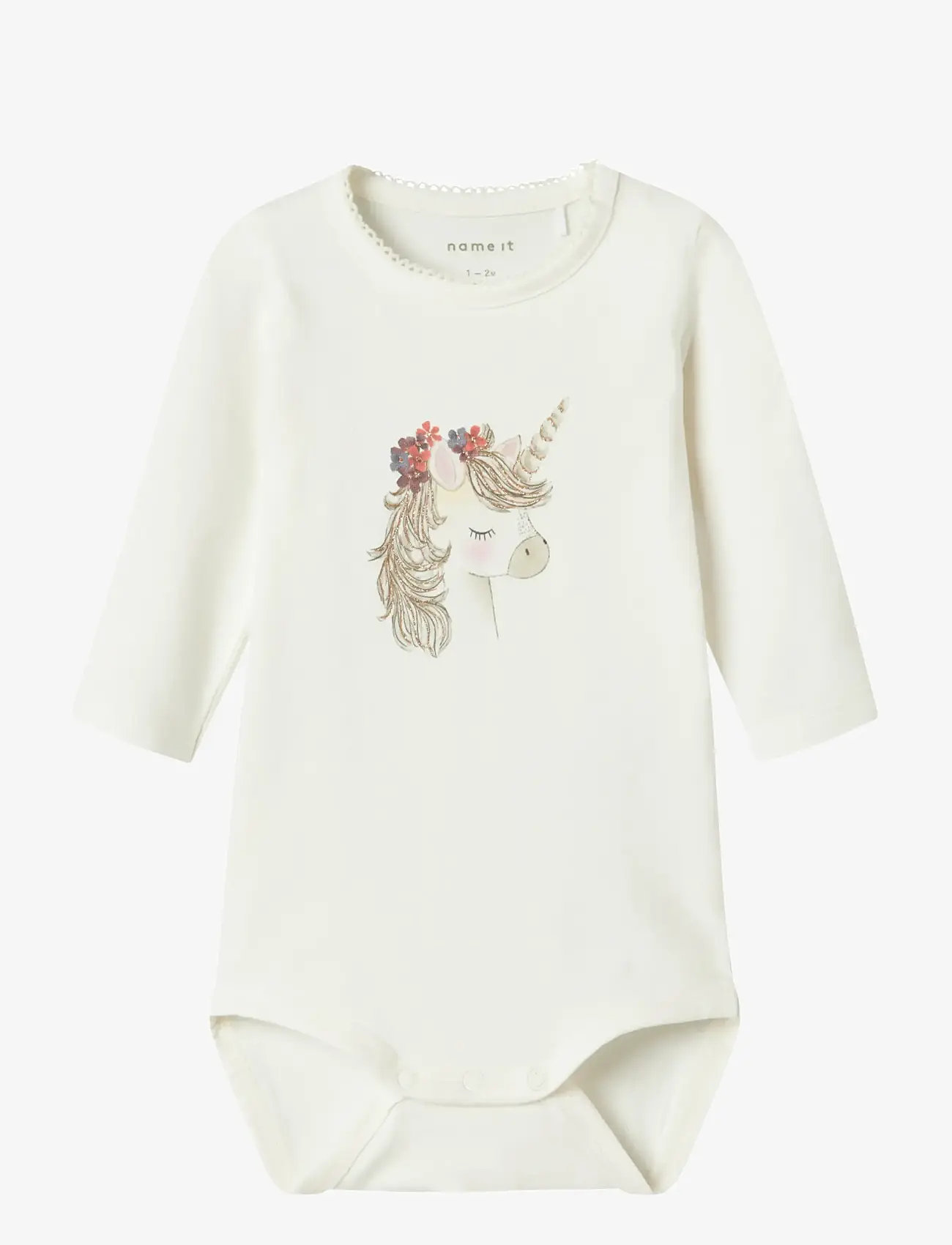 name it - NBFNICORN LS BODY BOX - långärmade bodies - cloud dancer - 0