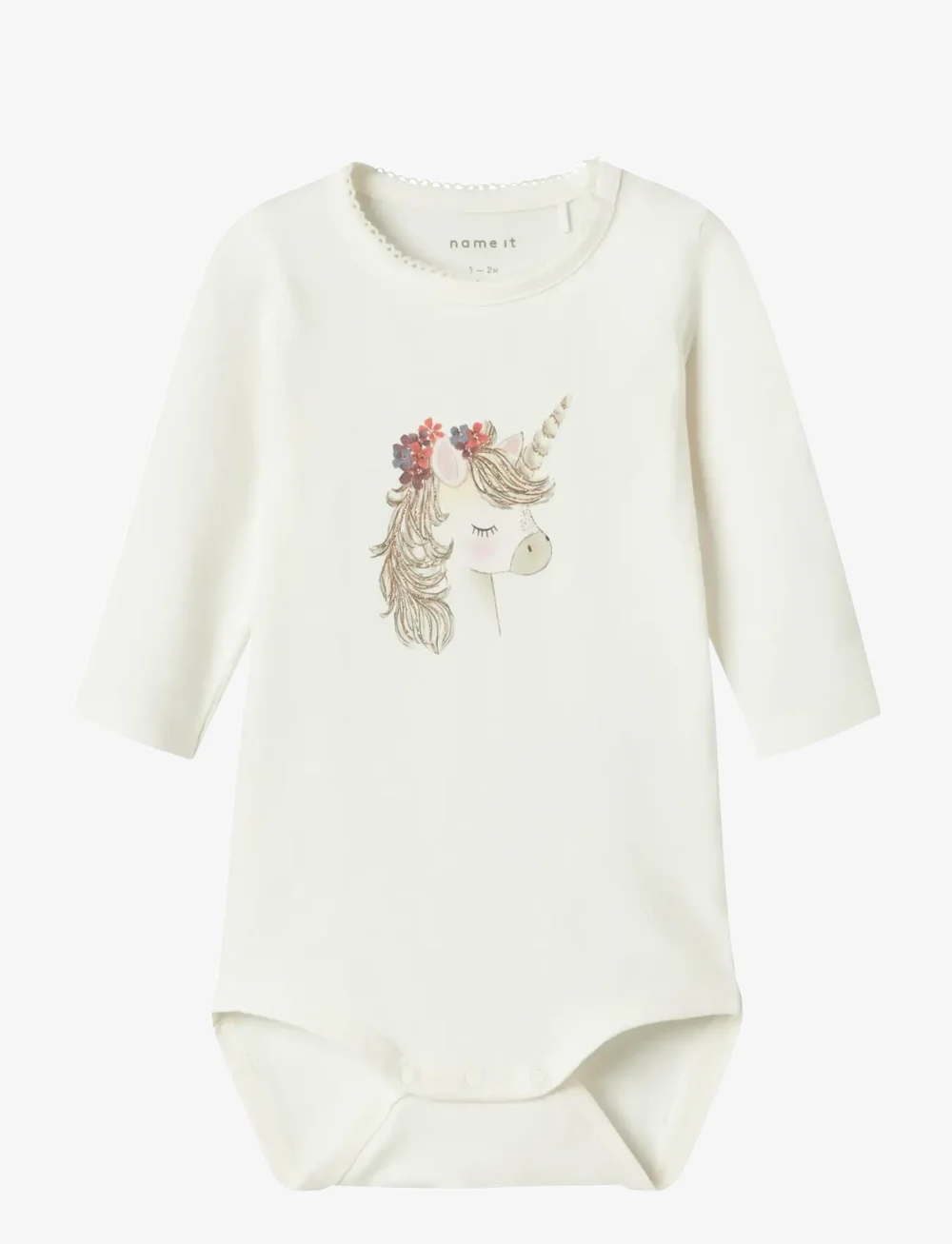 name it - NBFNICORN LS BODY BOX - långärmade bodies - cloud dancer - 0