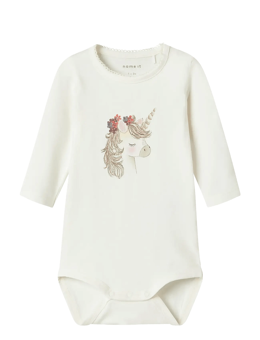 name it - NBFNICORN LS BODY BOX - långärmade bodies - cloud dancer - 1