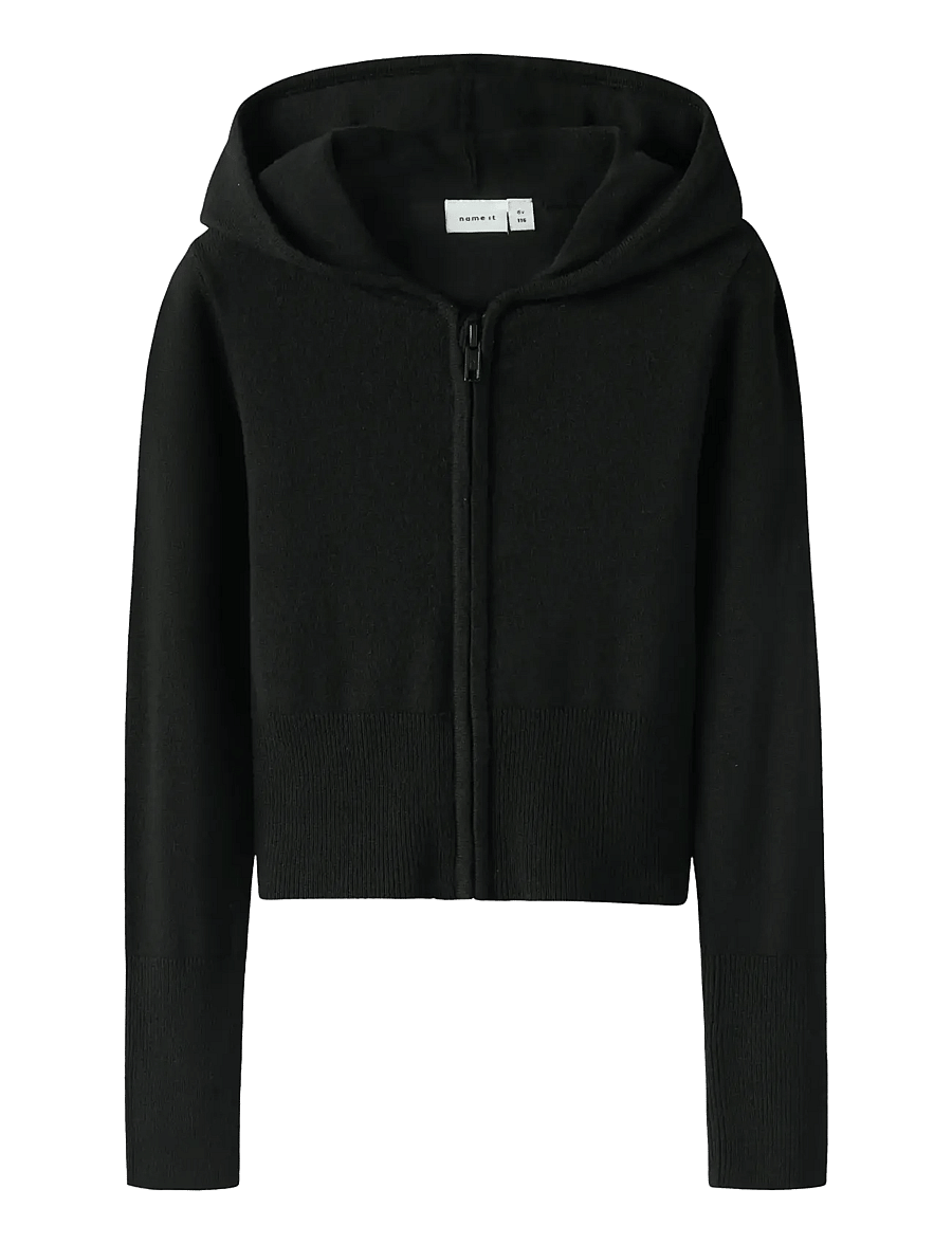 name it - NKFNULLARIA LS SLIM SH KNIT WH - koftor - black - 0