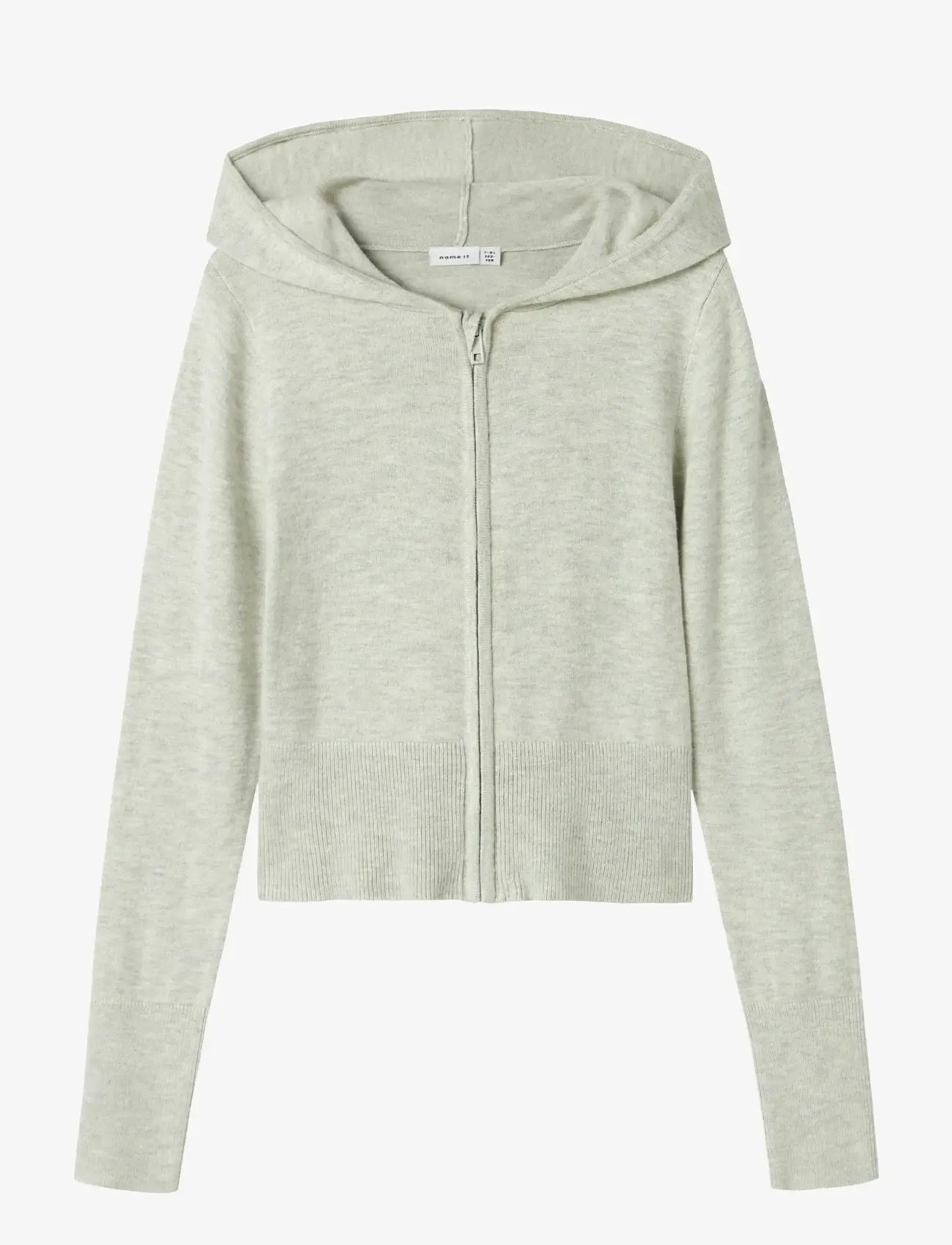 name it - NKFNULLARIA LS SLIM SH KNIT WH - cardigans - light grey melange - 1