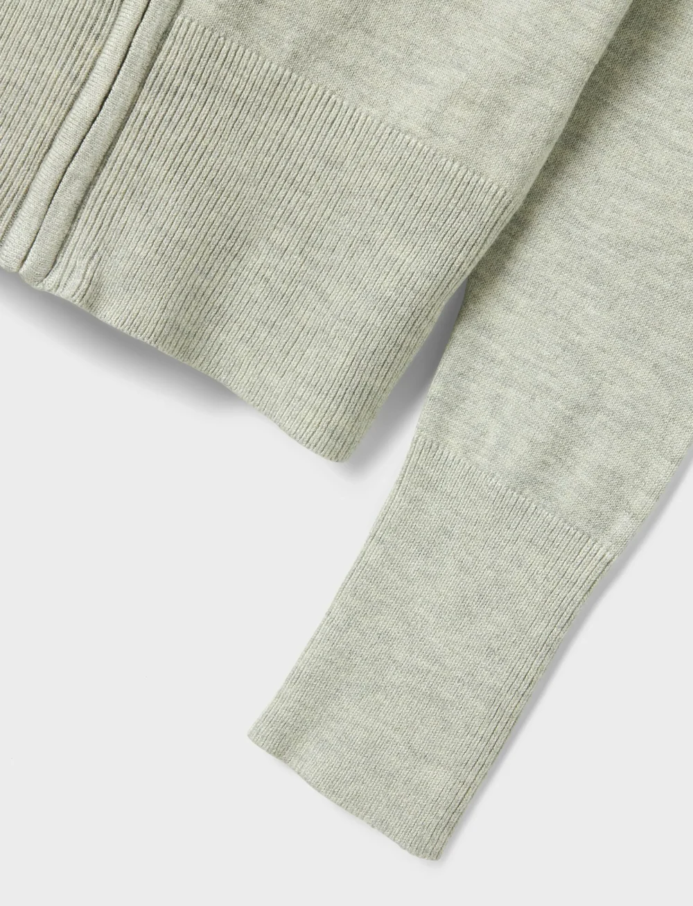 name it - NKFNULLARIA LS SLIM SH KNIT WH - cardigans - light grey melange - 3