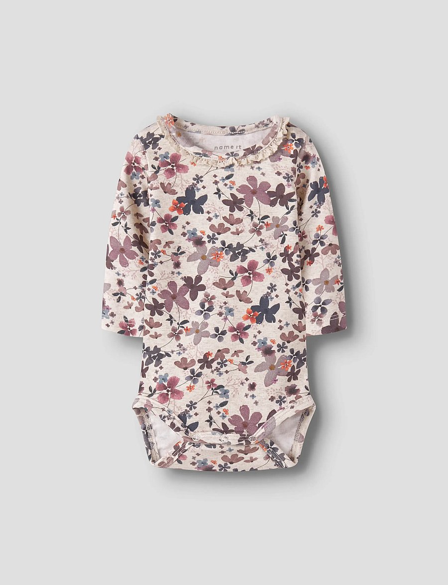 name it - NBFNALINE LS BODY - langärmelige bodys - peyote melange - 0