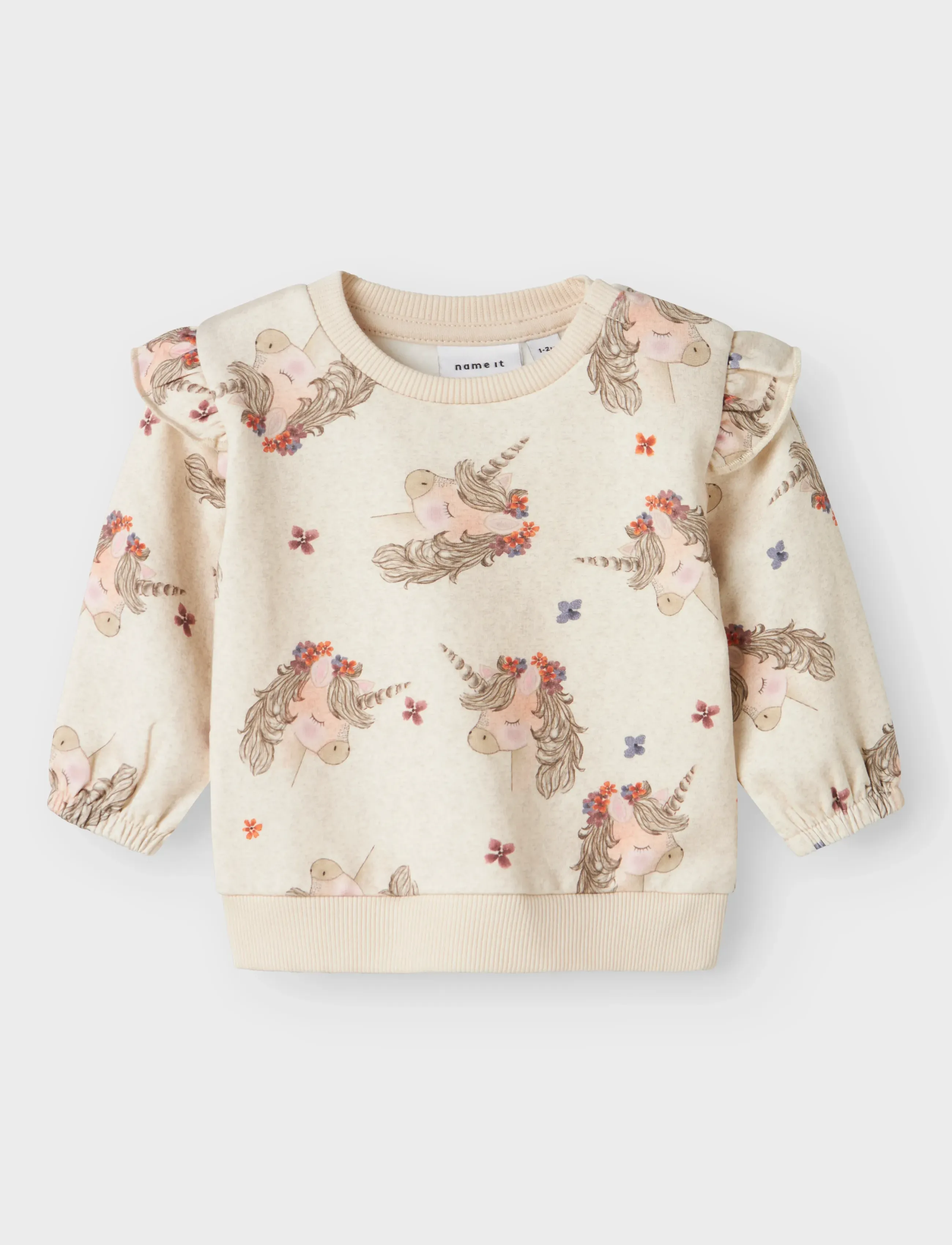 name it NBFNOISE LS SWEAT BRU - Sweatshirts - PEYOTE MELANGE / cream