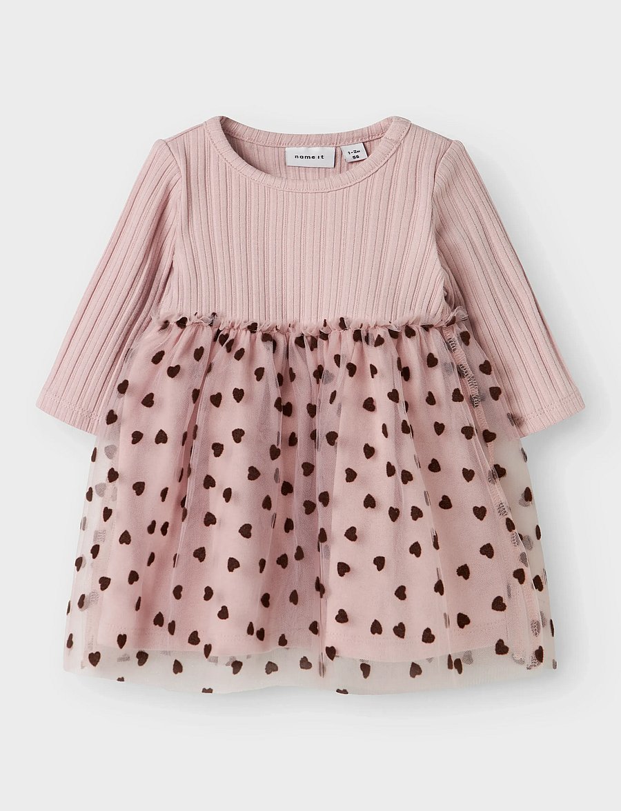 name it - NBFNEA LS TULLE DRESS - klänningar - burnished lilac - 0