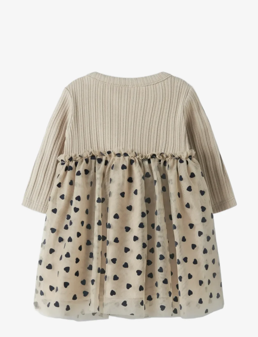 name it - NBFNEA LS TULLE DRESS - langærmede babykjoler - island fossil - 1