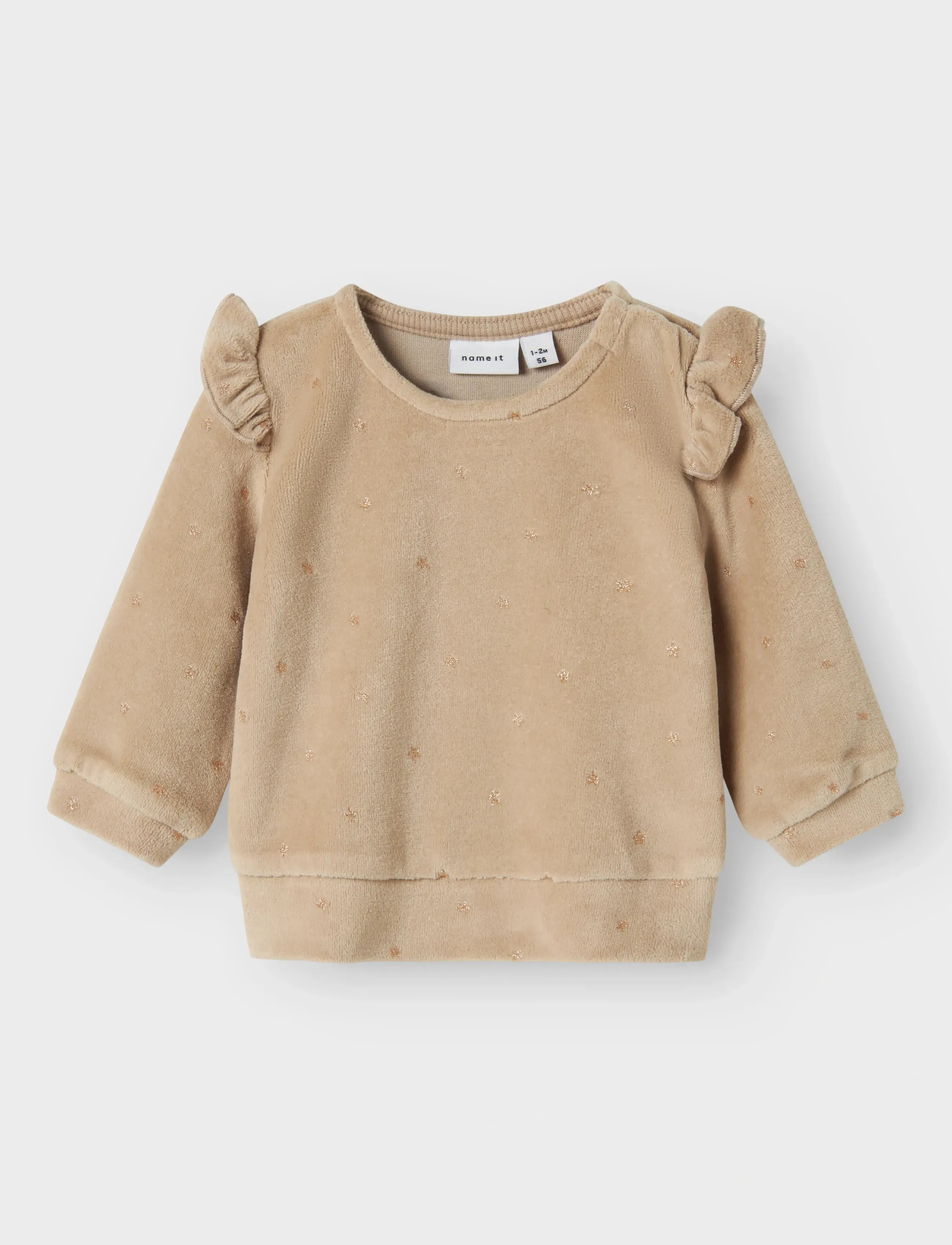 name it Nbfnorah Ls Vel Top, 80, Sweatshirts & Hoodies, Beige - Sweatshirts, Kinder