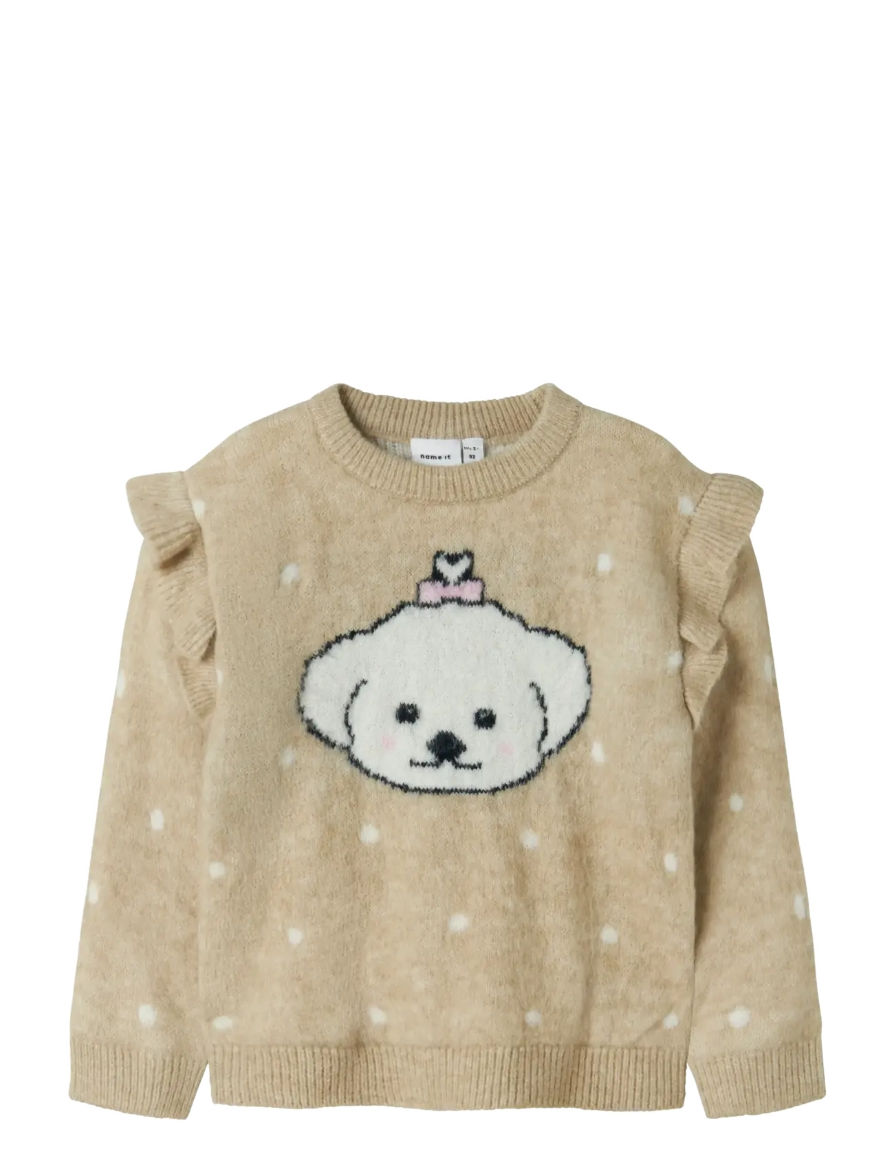 name it Nmfnede Ls Knit, 104, Knitwear, Beige - Pullovers, Kinder