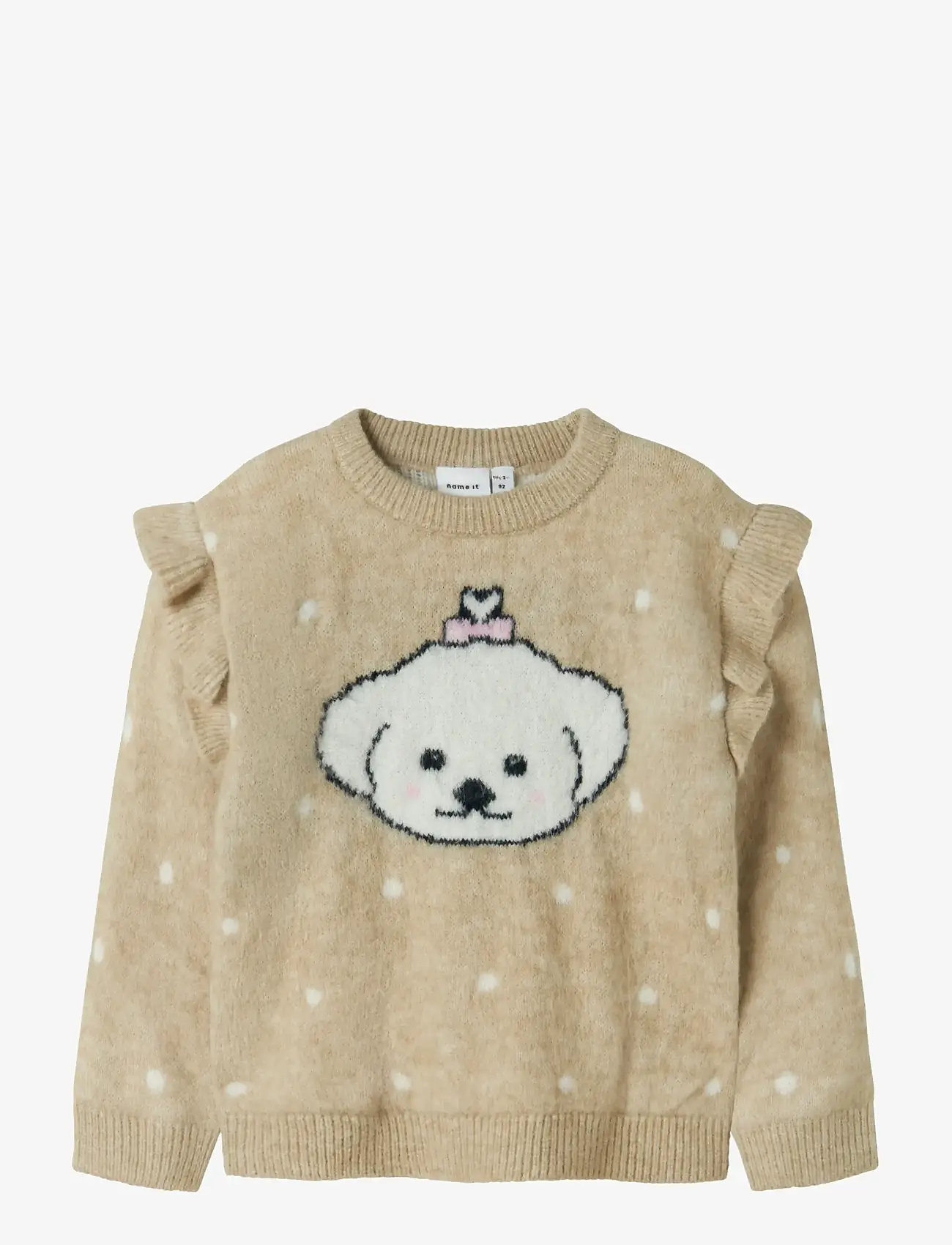 name it - NMFNEDE LS KNIT - jumpers - island fossil - 0