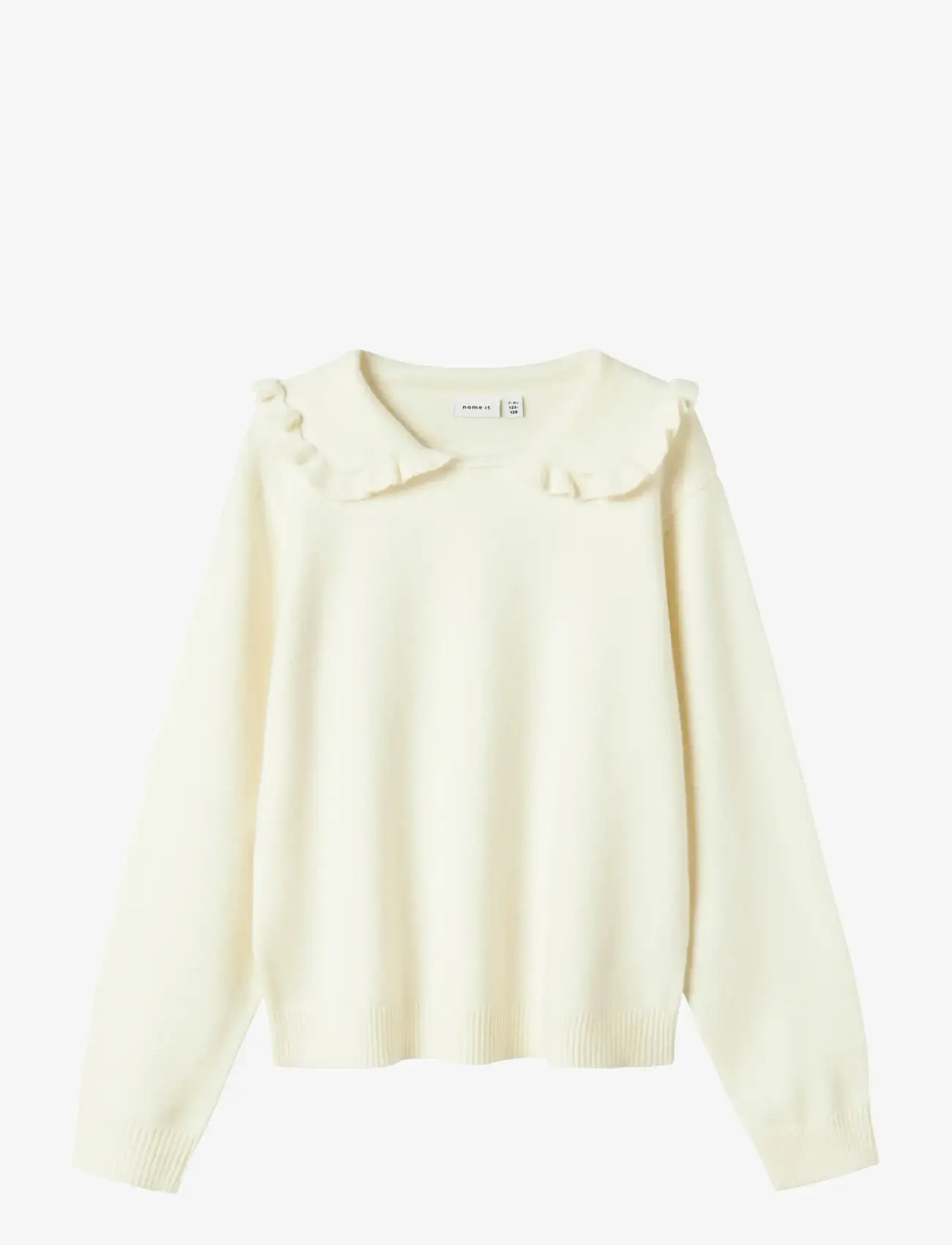 name it - NKFNELIA LS KNIT - neulepuserot - cloud dancer - 0