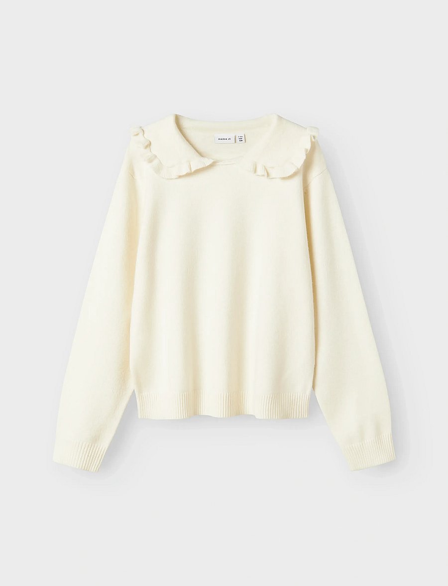 name it - NKFNELIA LS KNIT - džemperi - cloud dancer - 0