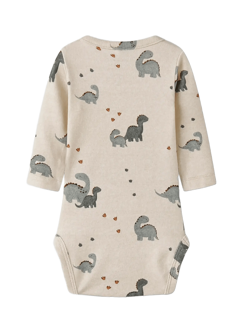 name it - NBMNOHR LS BODY - langærmede bodyer - peyote melange - 1