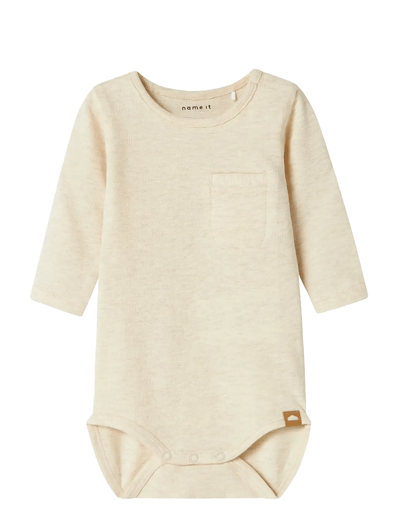 name it - NBMNOTE LS BODY - pitkähihaiset bodyt - peyote melange - 1
