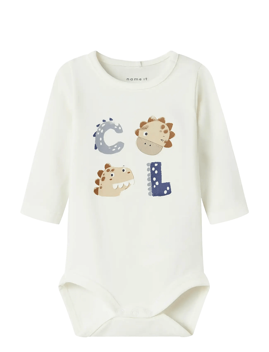 name it - NBMNUTS LS BODY BOX - långärmade bodies - cloud dancer - 1