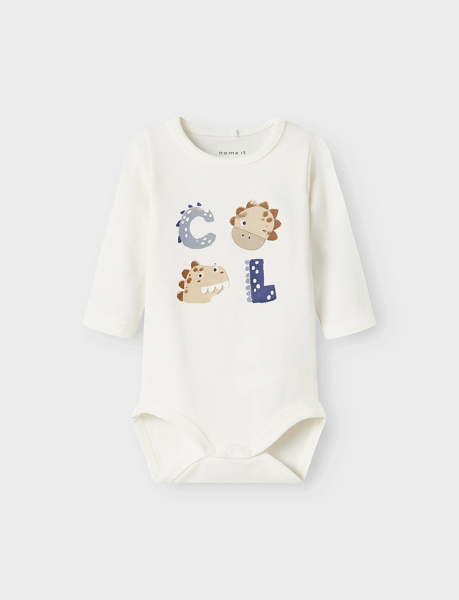 name it - NBMNUTS LS BODY BOX - långärmade bodies - cloud dancer - 0