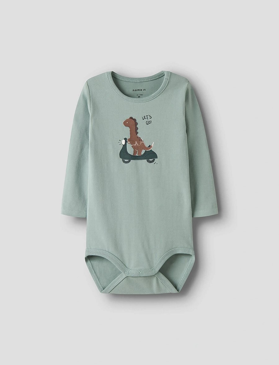 name it - NBMNUTS LS BODY BOX - langärmelige bodys - jadeite - 0
