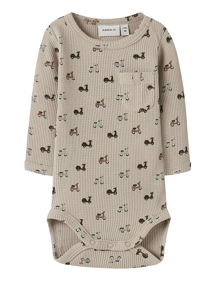 name it - NBMNOOTER LS BODY - langärmelige bodys - island fossil - 1