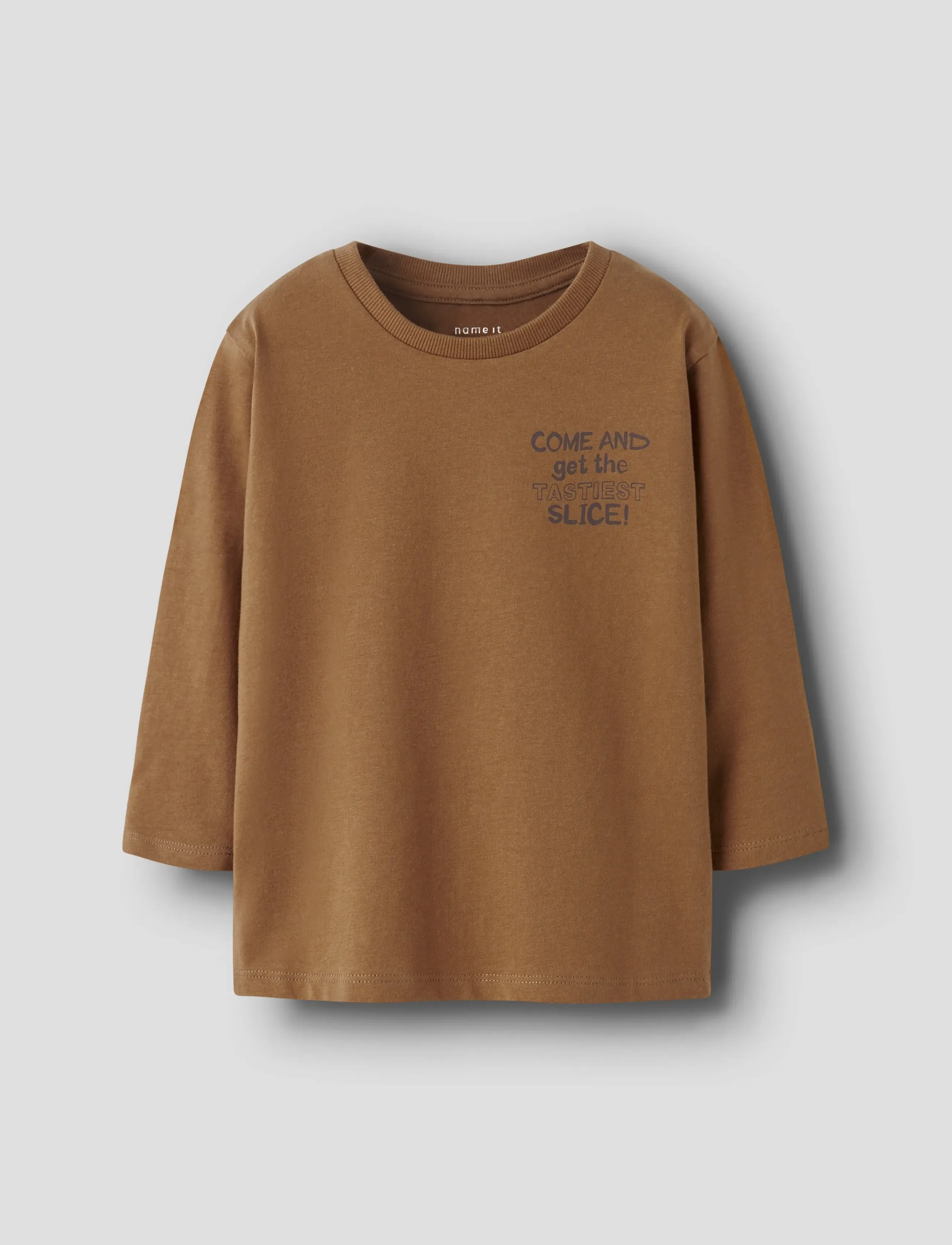 name it Nmmnoah Ls Nreg Top Box, 98, T-shirts, Braun - Long-sleeved Kinder
