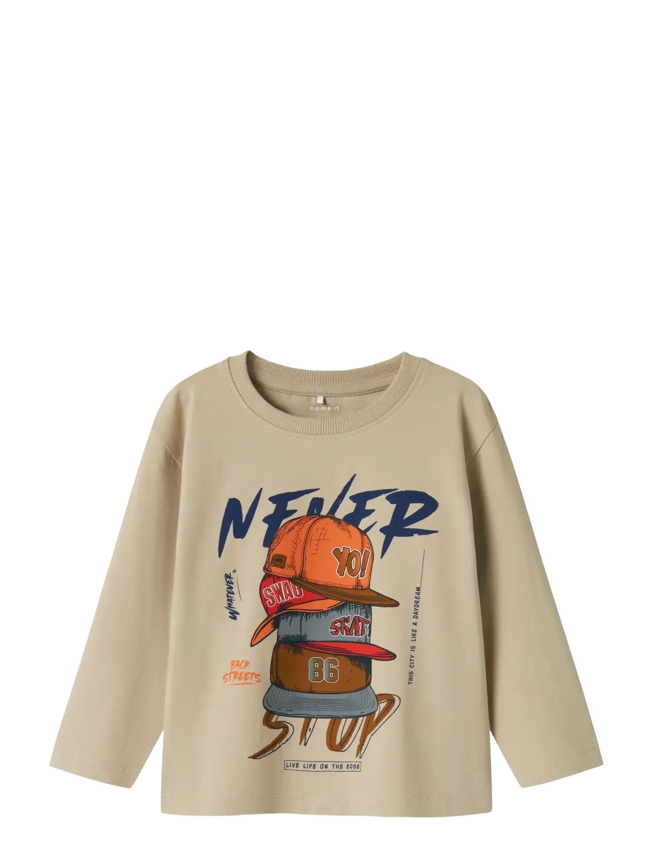 name it NMMNIKO LS NREG TOP BOX - Överdelar - ISLAND FOSSIL / beige