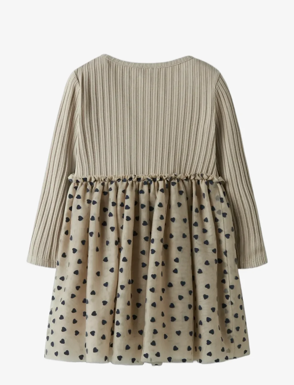 name it - NMFNEA LS TULLE DRESS - langärmelige babykleider - island fossil - 1