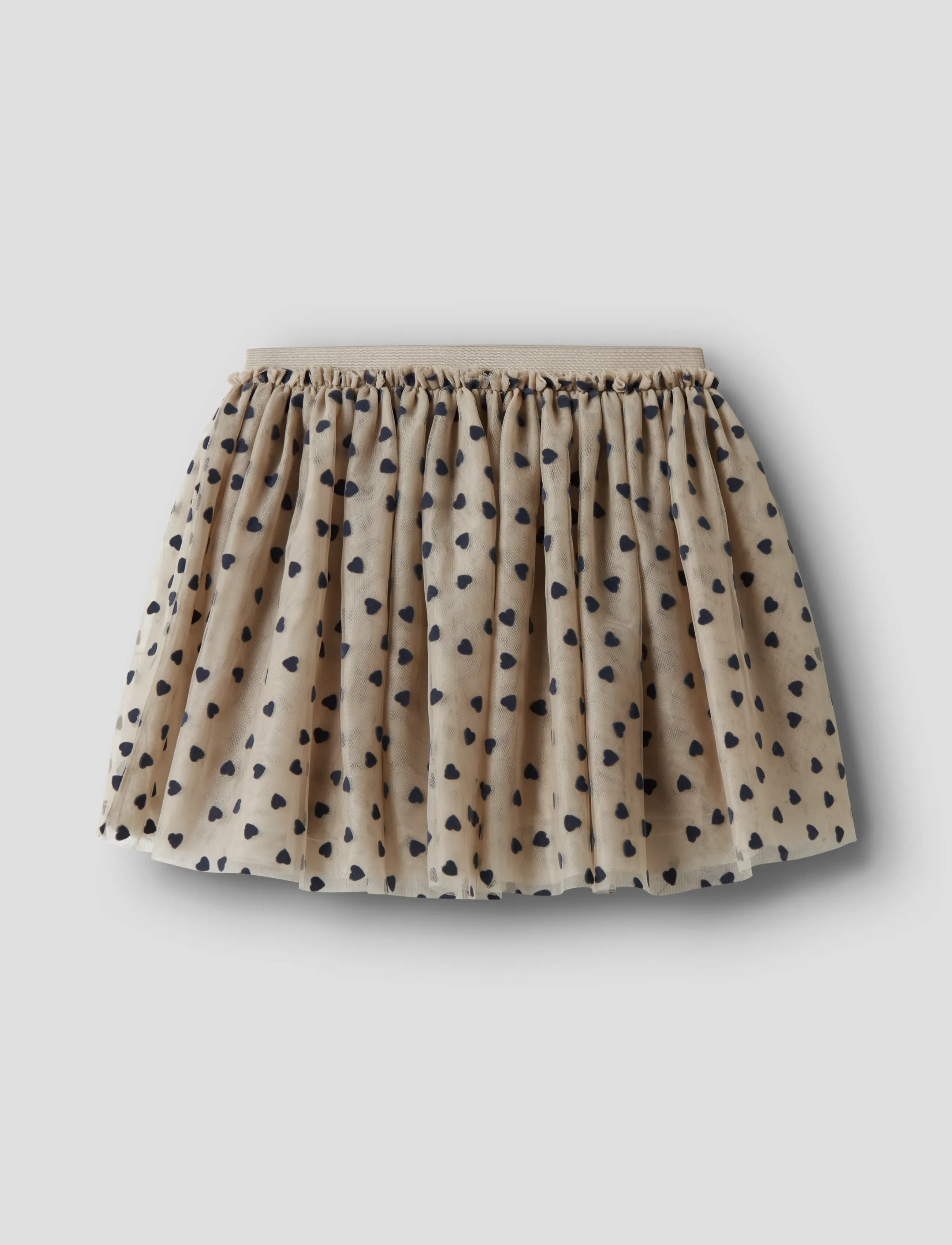 name it Nmfnea Tulle Skirt, Børn, Tylskørt med Hjerter, Beige, Str: 98