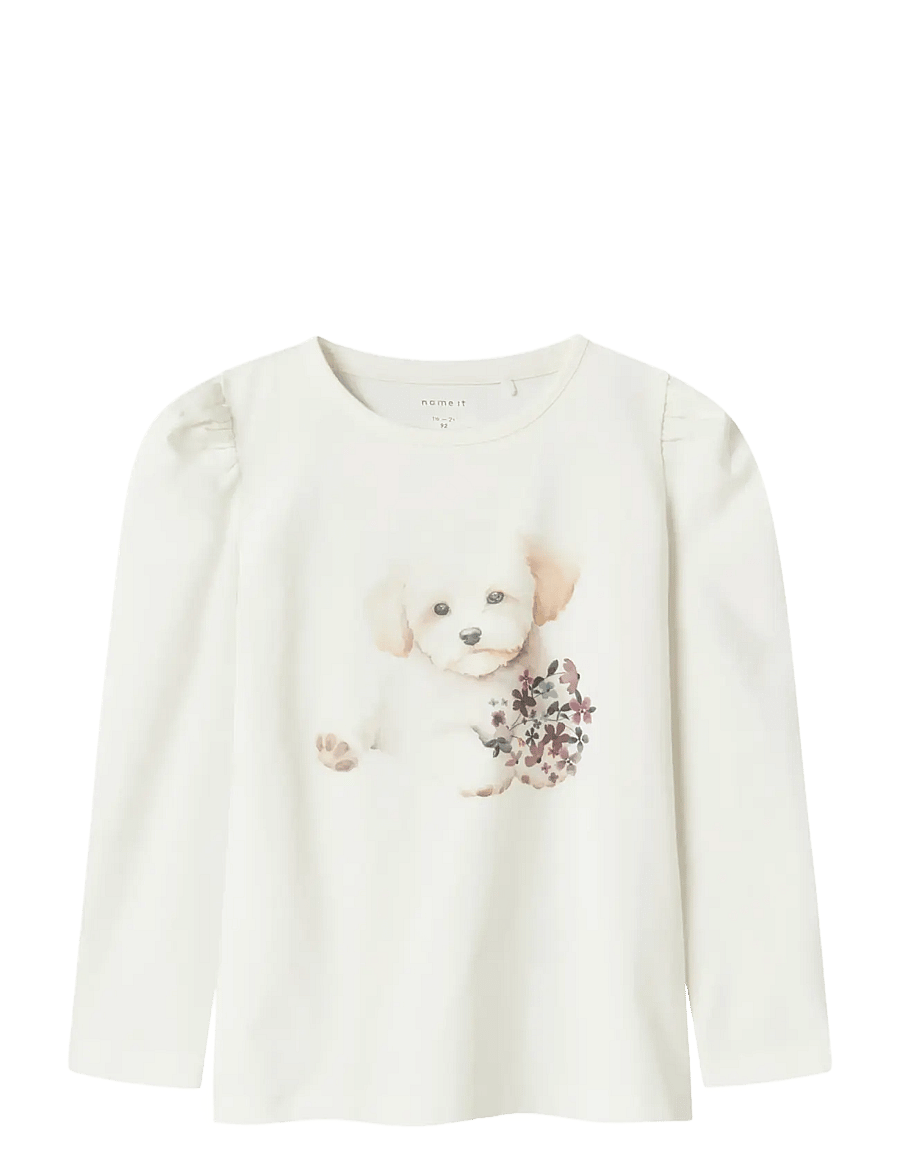 name it - NMFNINEA LS TOP - langärmelig - cloud dancer - 0