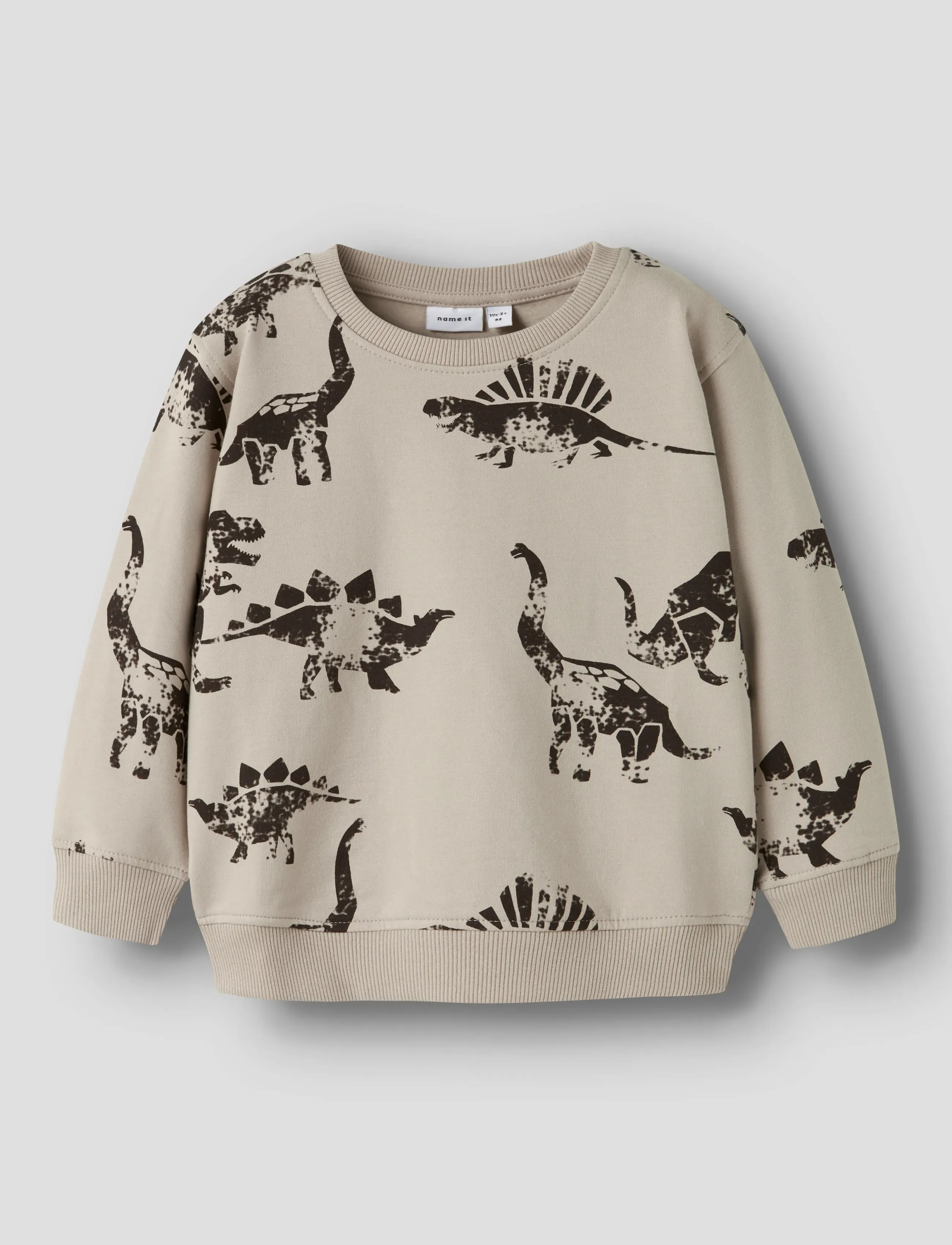 name it NMMNILAUS LS NREG SWEAT BRU - Sweatshirts & Huvtröjor - ISLAND FOSSIL / beige