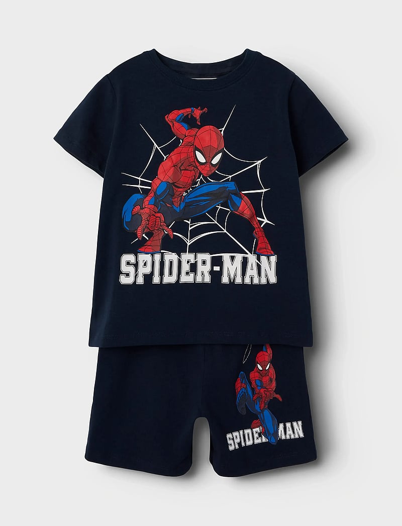 name it - NMMMUS SPIDER SS NIGHTSET MAR - pyjama-sets - dark sapphire - 2