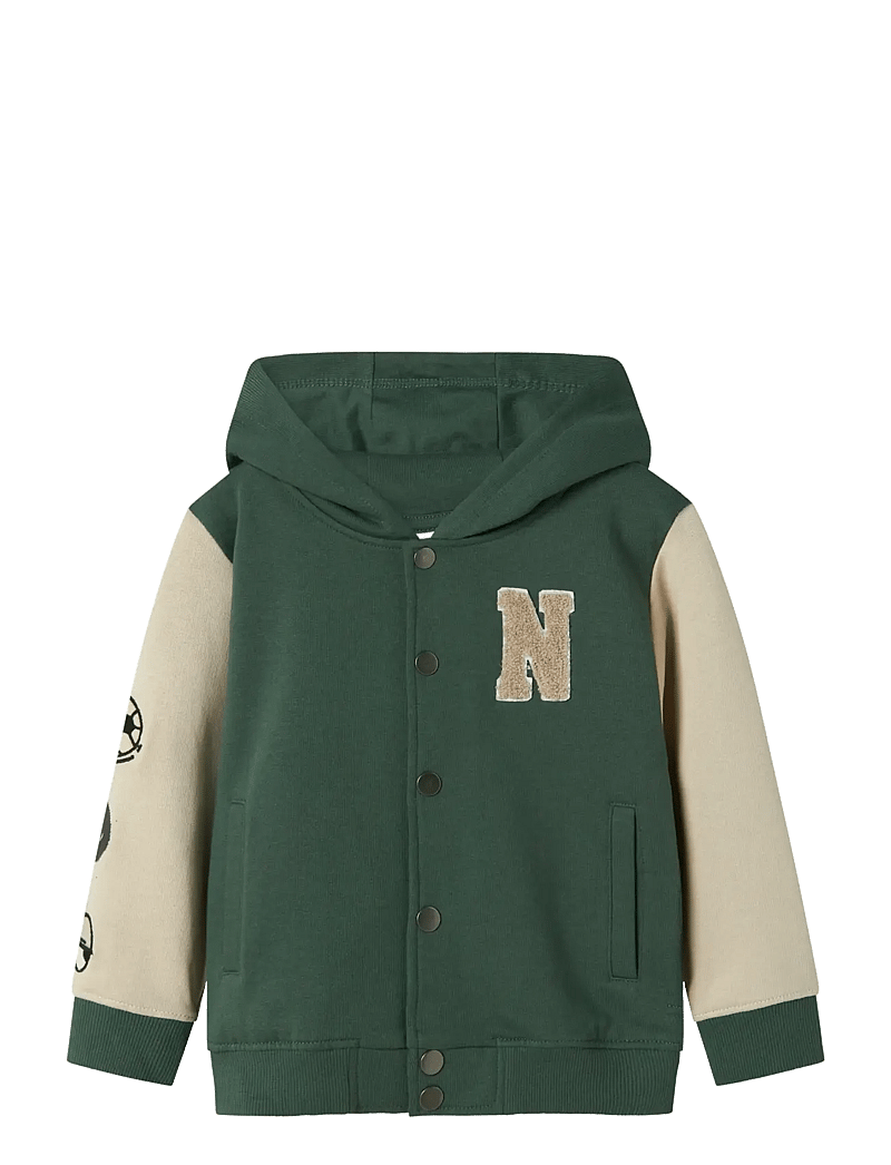 name it - NMMNYREE LS NREG SWEAT CARD BRU - hættetrøjer - garden topiary - 1